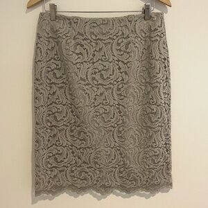 Garnet Hill Lace Overlay Pencil Skirt Size 10 EUC